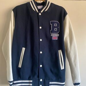 Brighton Navy and Cream Varsity Jacket sz M